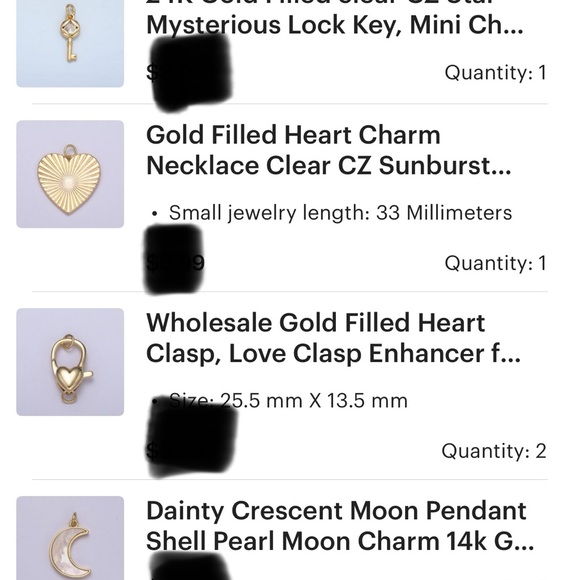 Handmade Gold Charm Necklace - Picture 4 of 4